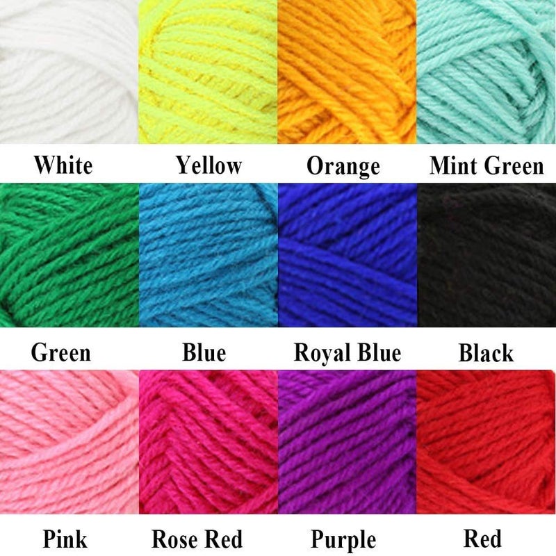 Ayasee Pom pom Maker Yarn kit, 4PS Pompom Maker+12PS Acrylic Yarn+10PS Knitting Stitch Markers+10PS Plastic Needles+1PS Scissors(37c) - Image 5